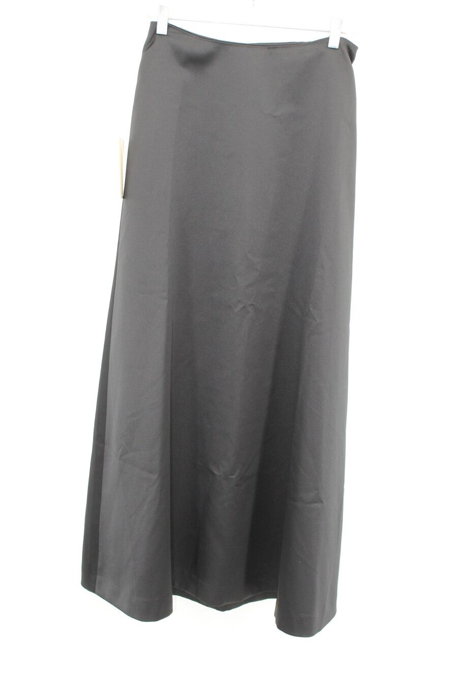 Ann Taylor Black Satin Maxi Skirt A-Line Full Length size 6 NEW Polyester